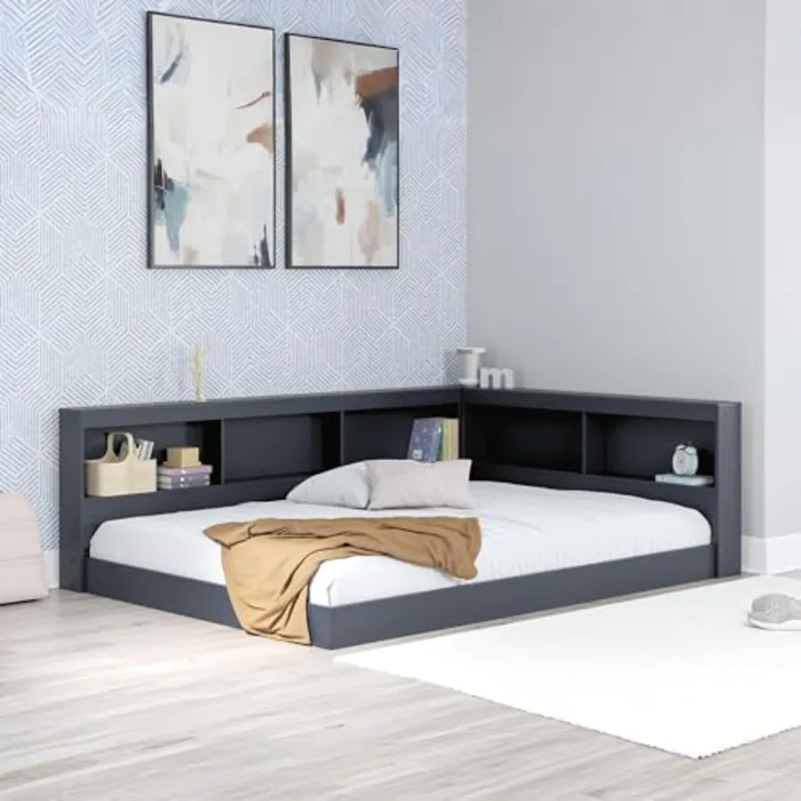 Full Bookcase Storage Floor Bed Frame view 2