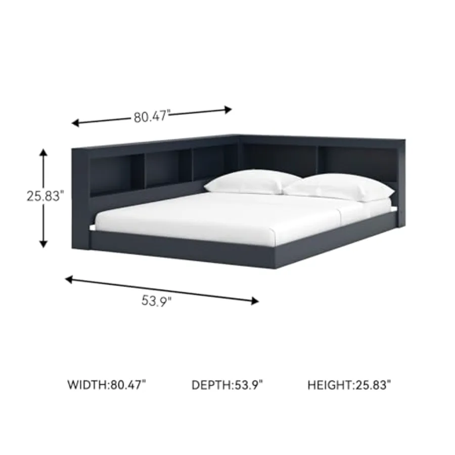Full Bookcase Storage Floor Bed Frame view 3