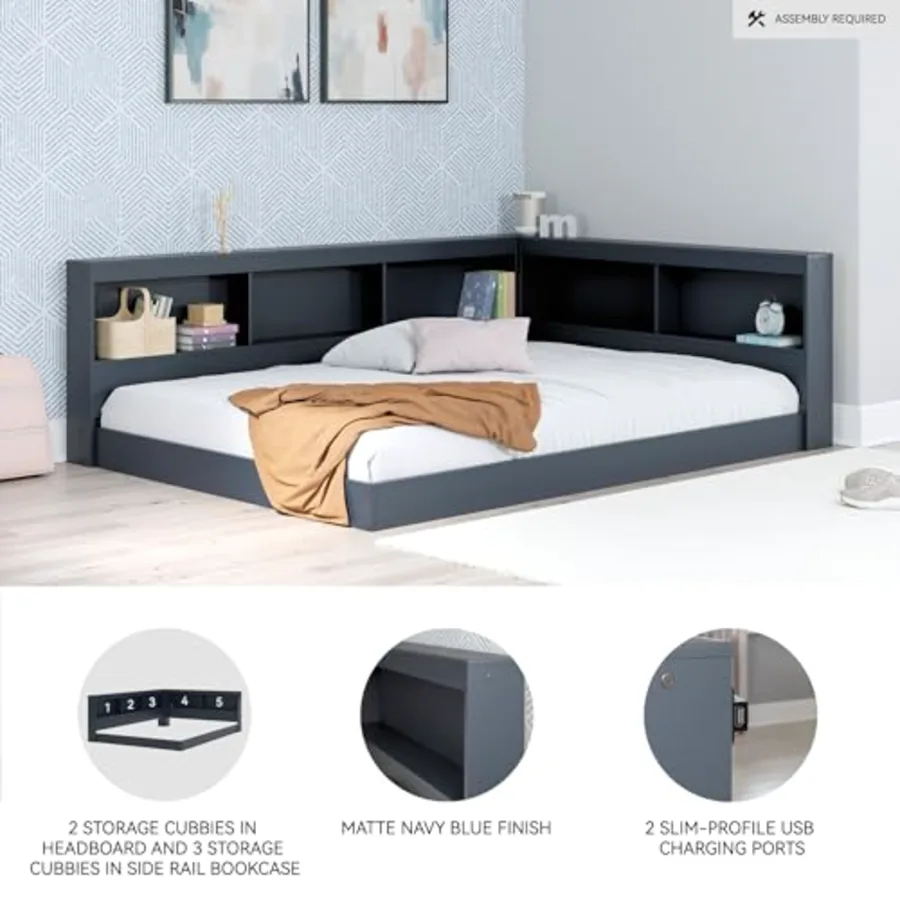 Full Bookcase Storage Floor Bed Frame view 4