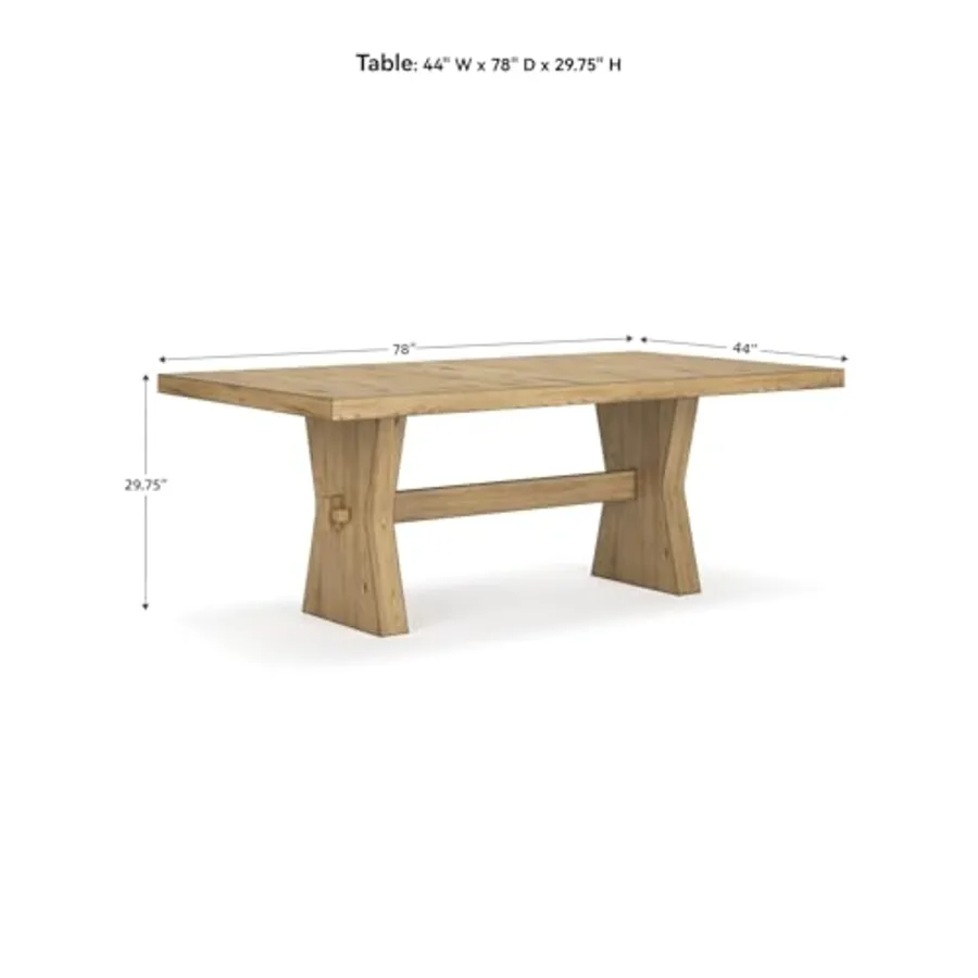 Galliden Farmhouse Dining Table with Extra-Thick Tabletop view 2