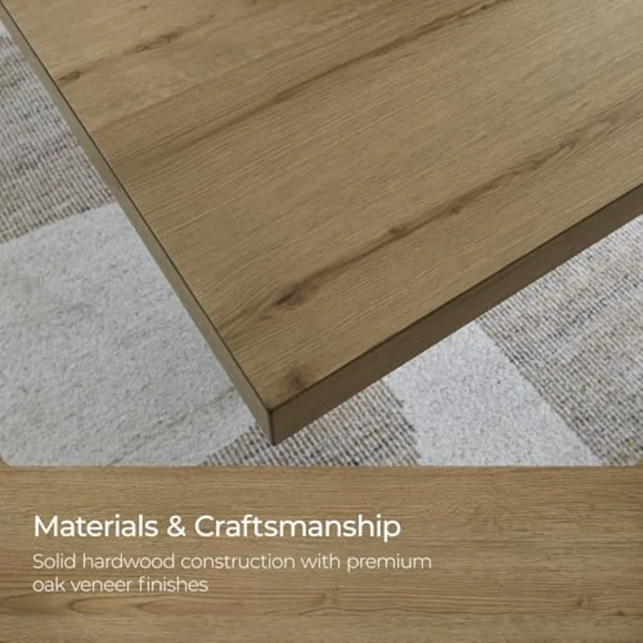 Galliden Farmhouse Dining Table with Extra-Thick Tabletop view 4