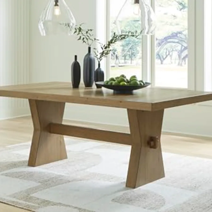 Galliden Farmhouse Dining Table with Extra-Thick Tabletop