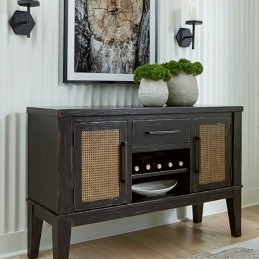 Galliden Urban 2-Door Dining Server with Reversible Wine Rack view 2
