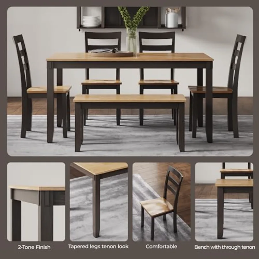 Gesthaven 6-Piece Dining Table Set with Bench view 5