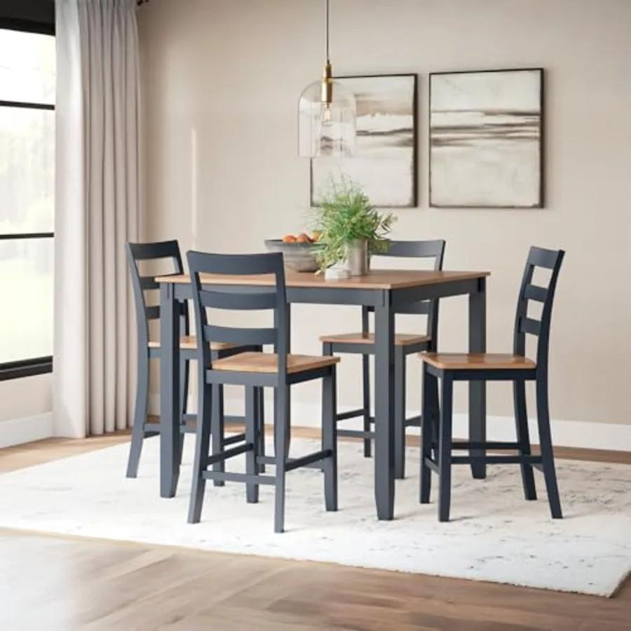 Gesthaven Counter Height Dining Table Set 4 Bar Stools view 2