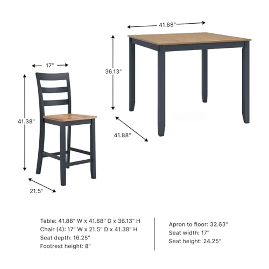 Gesthaven Counter Height Dining Table Set 4 Bar Stools view 3