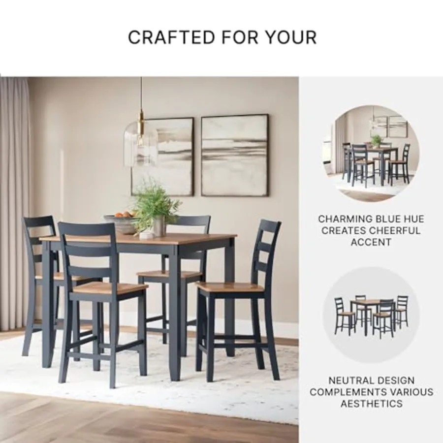 Gesthaven Counter Height Dining Table Set 4 Bar Stools view 5