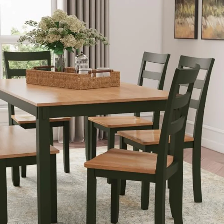 Gesthaven Dining Table Set with 4 Chairs and Bench view 2