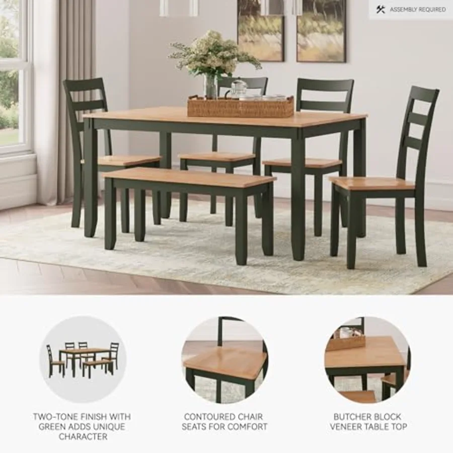 Gesthaven Dining Table Set with 4 Chairs and Bench view 4