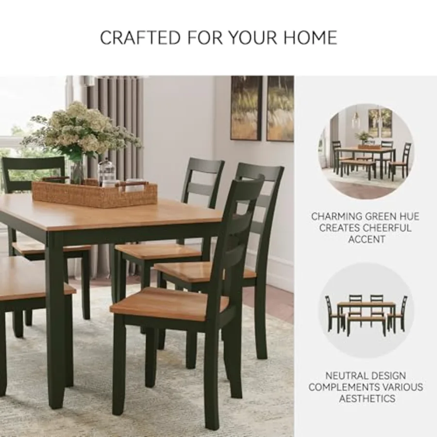 Gesthaven Dining Table Set with 4 Chairs and Bench view 5