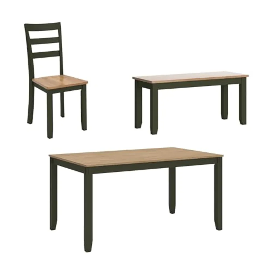 Gesthaven Dining Table Set with 4 Chairs and Bench