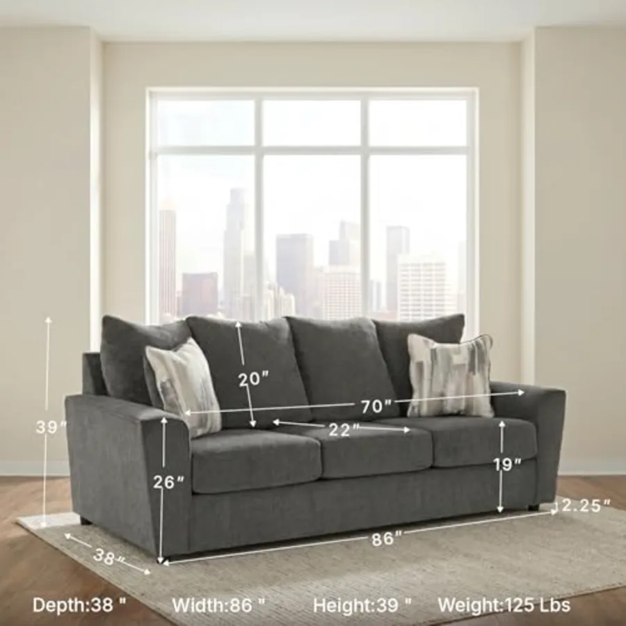 Gray Chenille Sofa view 3