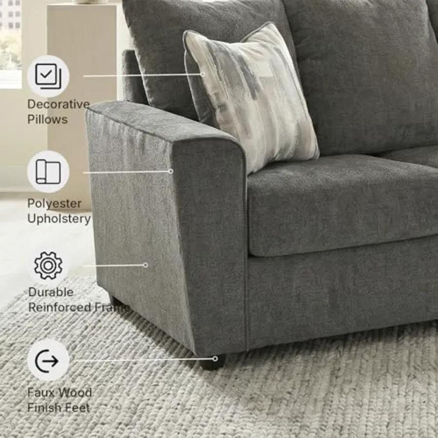 Gray Chenille Sofa view 4