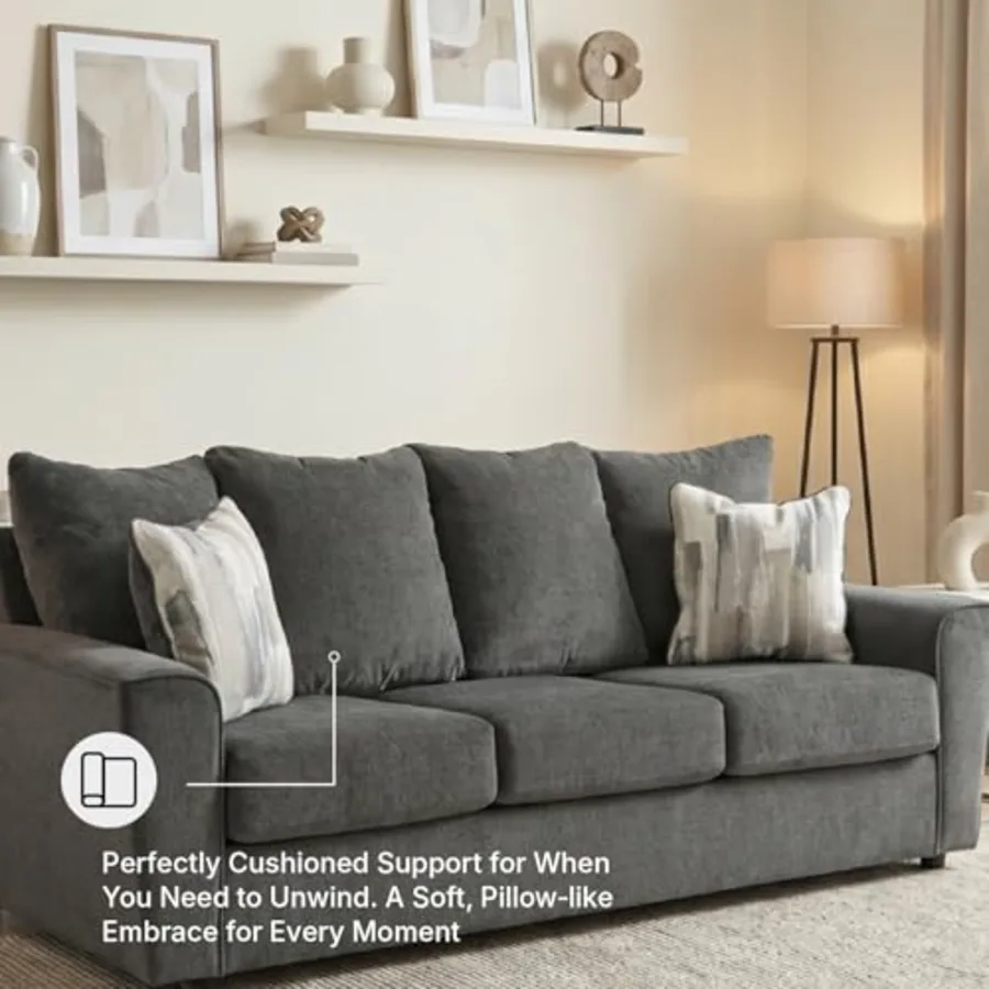 Gray Chenille Sofa view 5