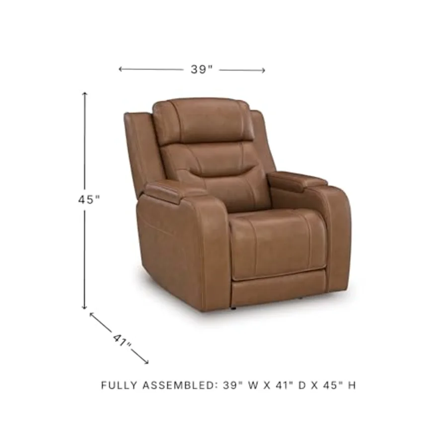 Guru Leather Power Recliner Chair view 3