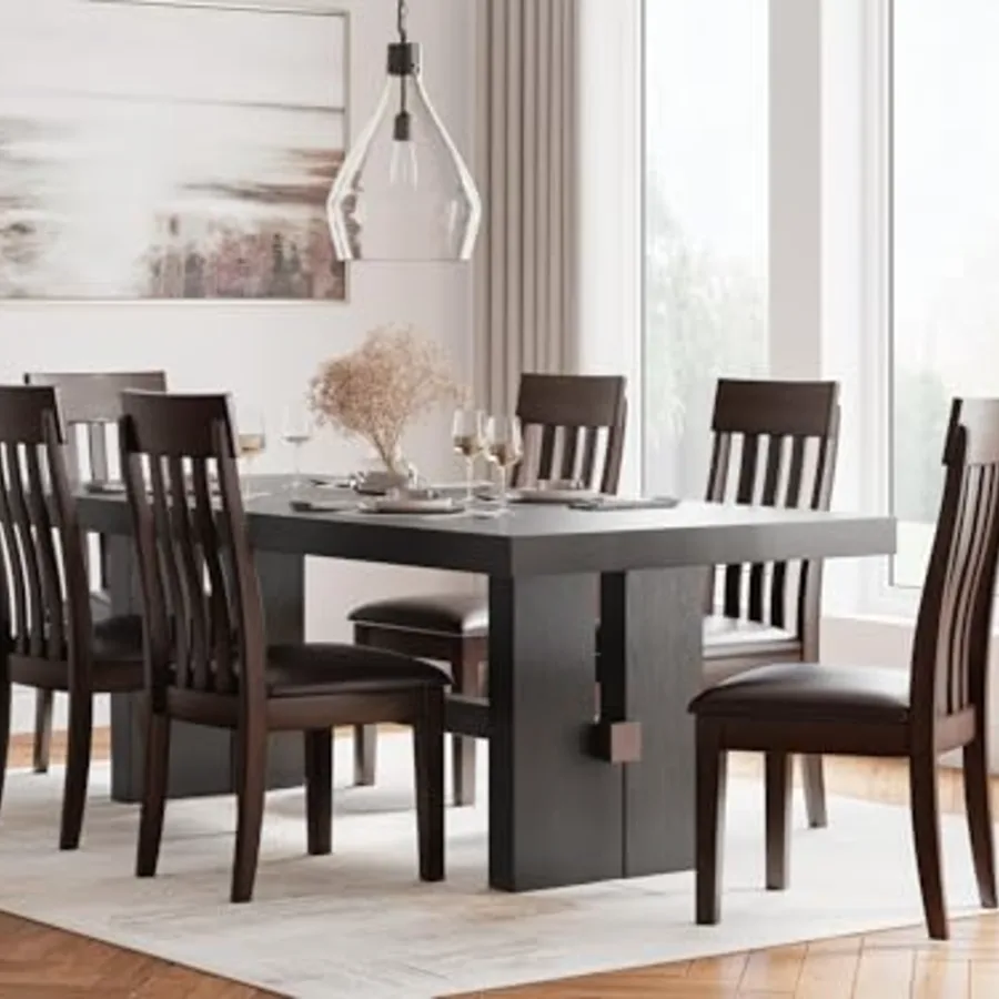 Haddigan Faux Leather Cushioned Rake Back Dining Chair view 2