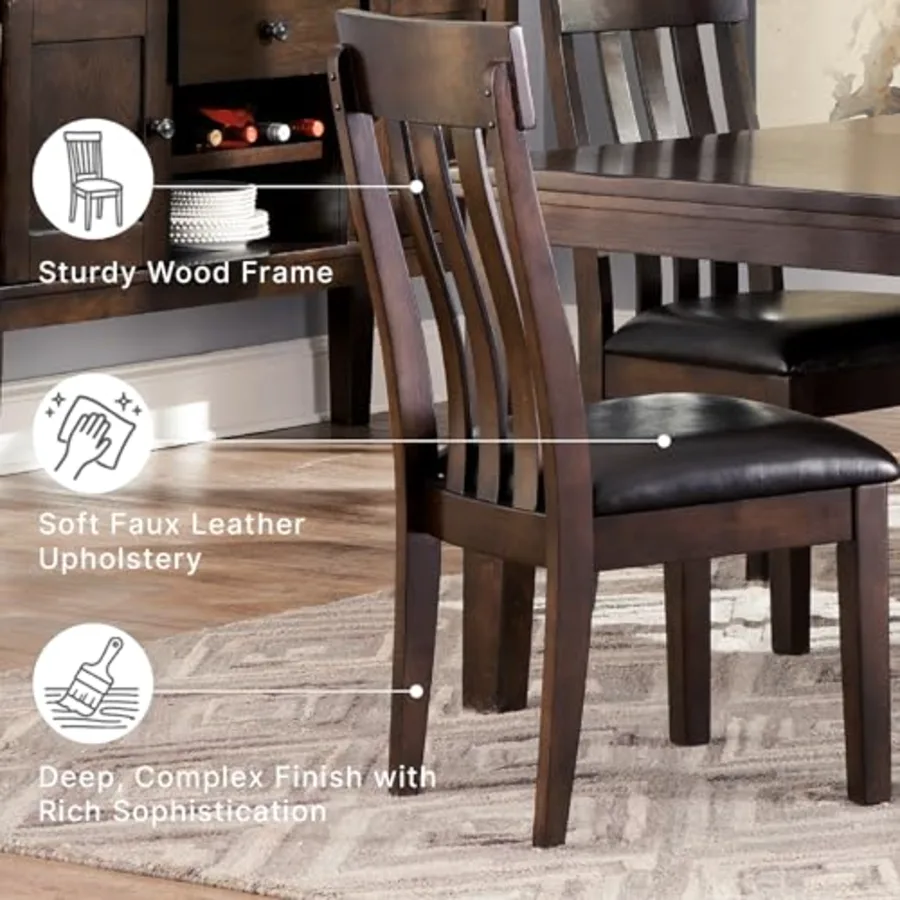 Haddigan Faux Leather Cushioned Rake Back Dining Chair view 4