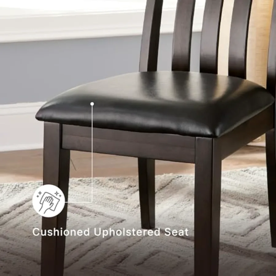 Haddigan Faux Leather Cushioned Rake Back Dining Chair view 5