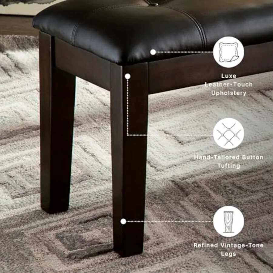 Haddigan Traditional Upholstered Dining Room Bench view 4
