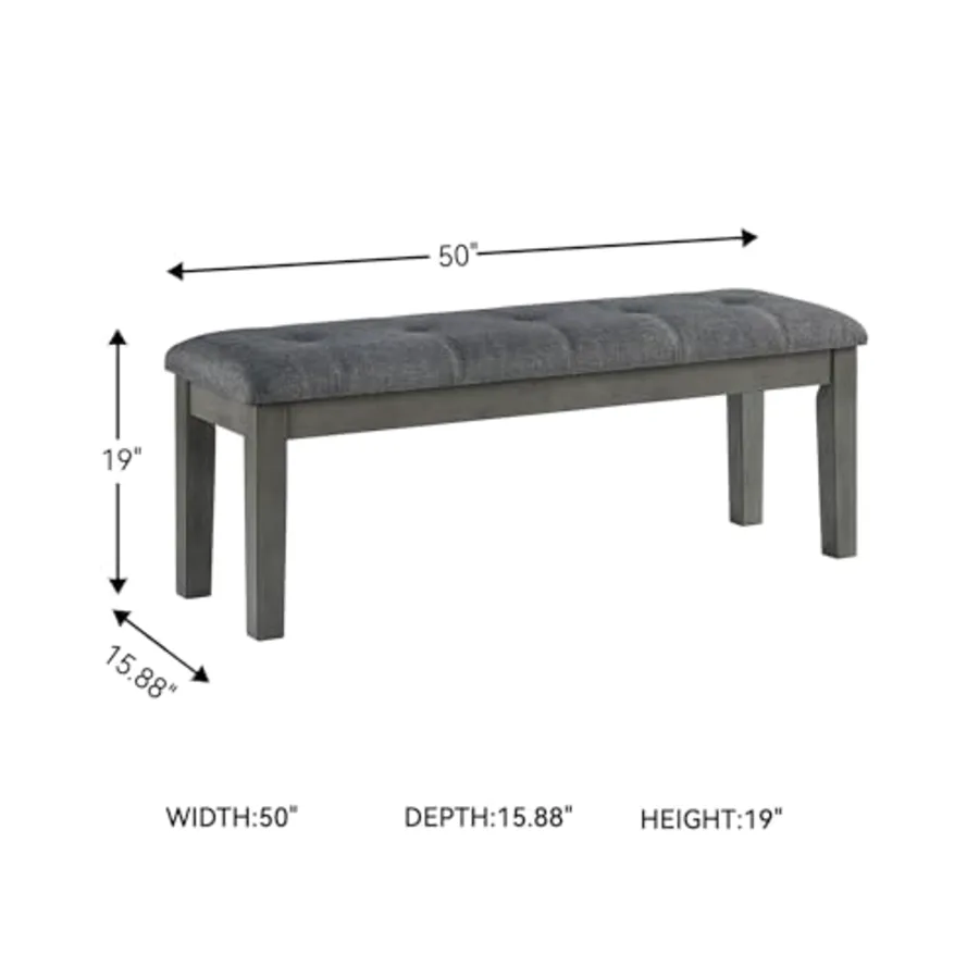 Hallanden Rustic Tufted Upholstered Dining Room Bench view 2