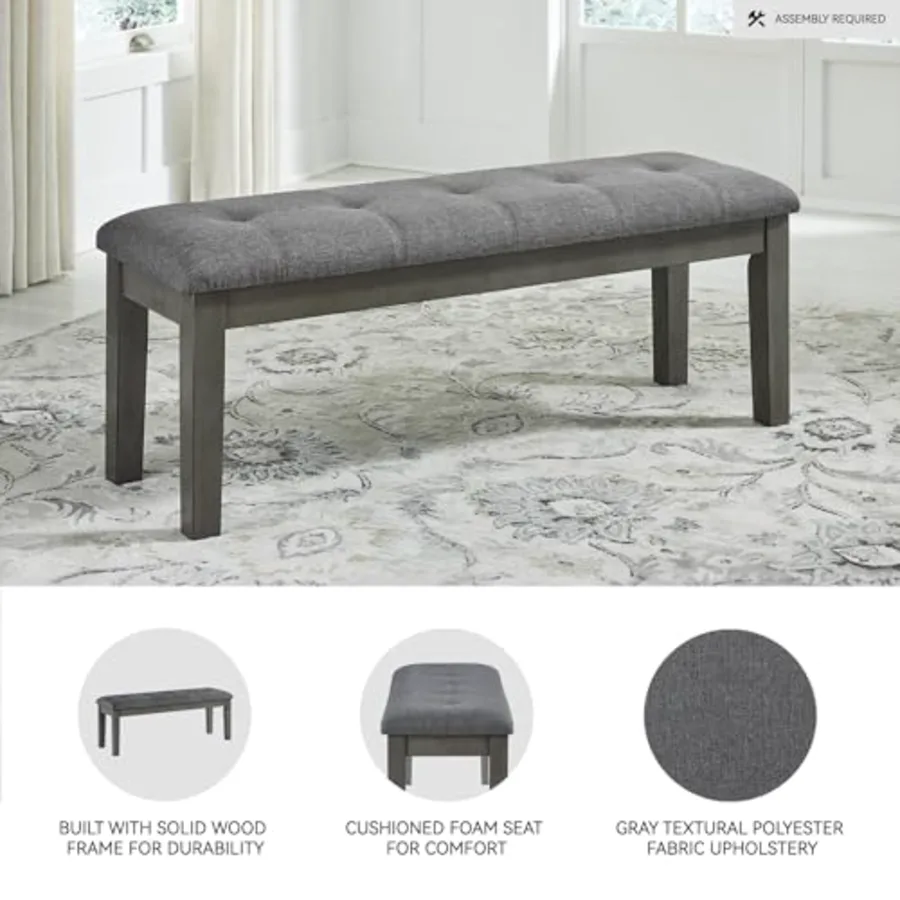 Hallanden Rustic Tufted Upholstered Dining Room Bench view 3