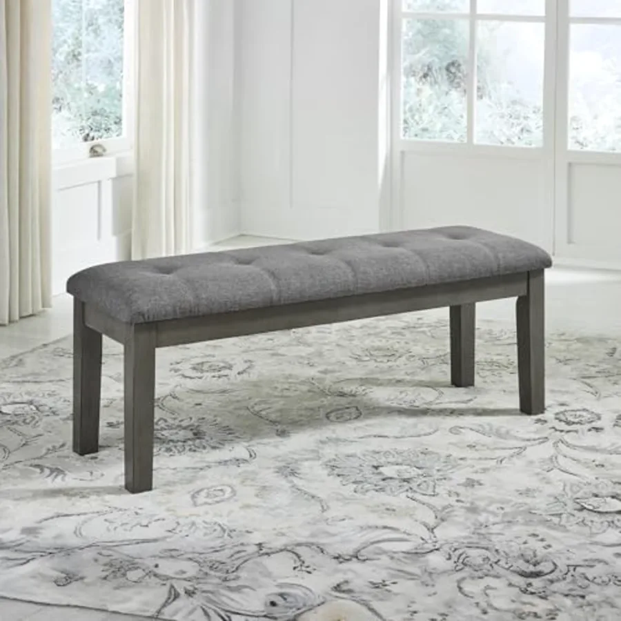 Hallanden Rustic Tufted Upholstered Dining Room Bench