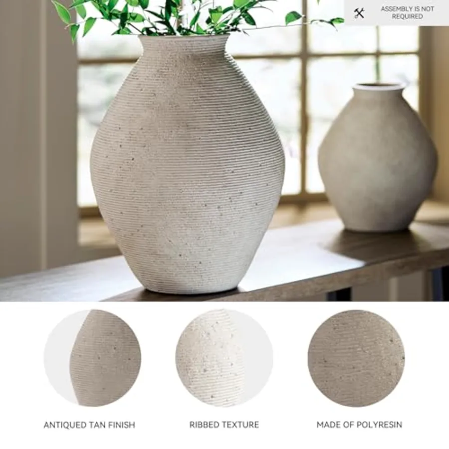 Hannela 17" Modern Distressed Polyresin Vase view 3