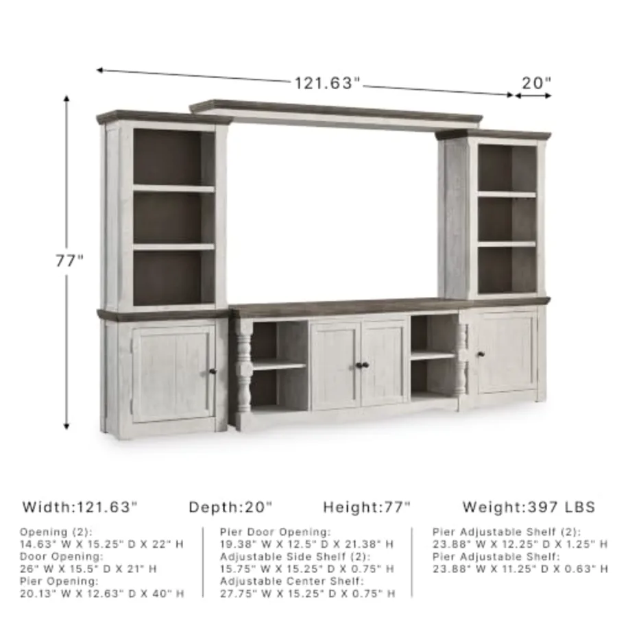 Havalance 4-Piece Entertainment Center Wall Unit view 3