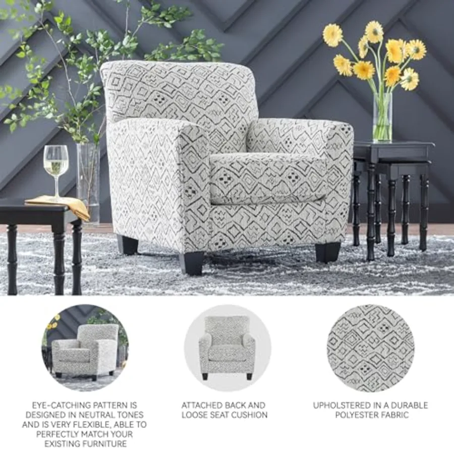 Hayesdale Modern Accent Chair with Removable Cushions view 4