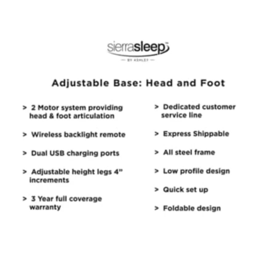 Head-Foot Model-Good Adjustable Base with Wireless Backlit view 3