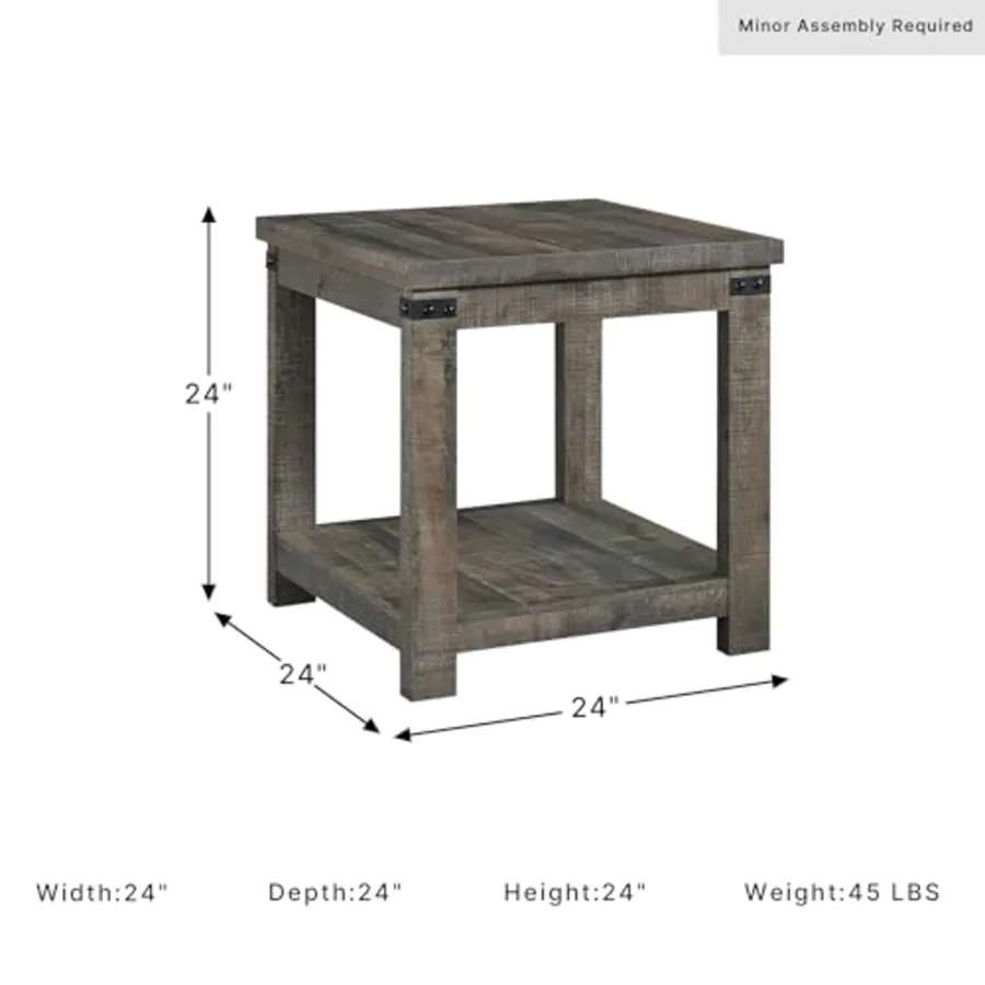 Hollum 24 Inch Square End Table view 3