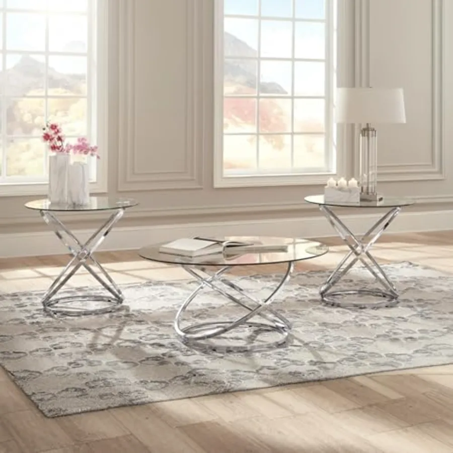 Hollynyx Contemporary Round 3-Piece Occasional Table Set view 2