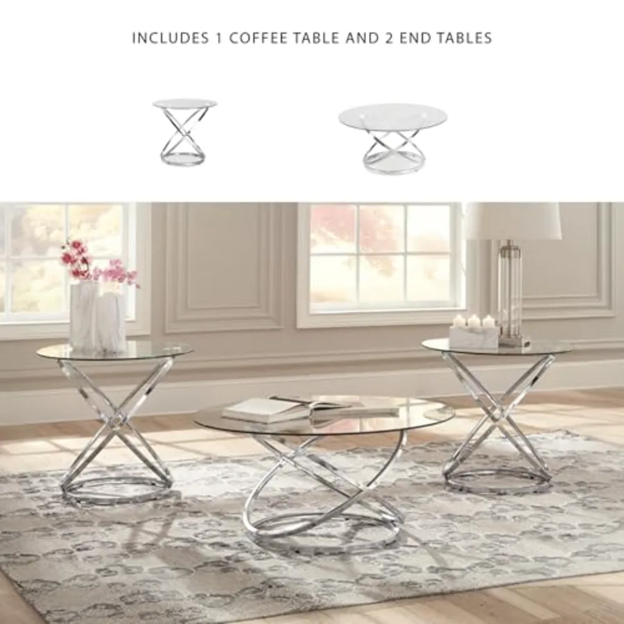 Hollynyx Contemporary Round 3-Piece Occasional Table Set view 4