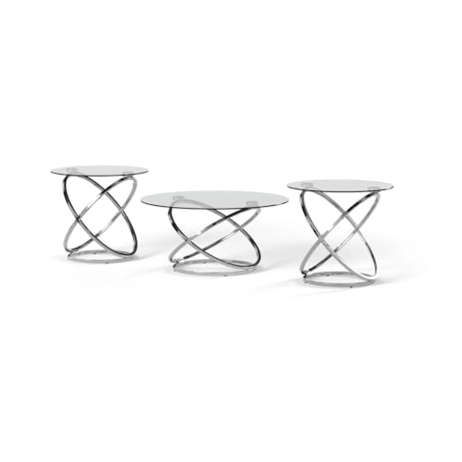 Hollynyx Contemporary Round 3-Piece Occasional Table Set