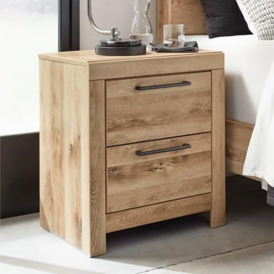 Hyanna Rustic Contemporary 2 Drawer Nightstand with 2 USB view 2
