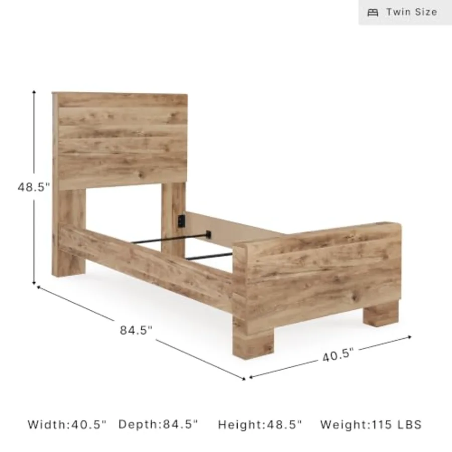 Hyanna Rustic Farmhouse Twin Panel Bed Frame view 2