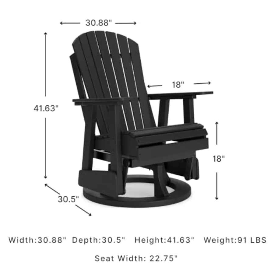 Hyland Wave Modern Outdoor Swivel Glider Chair view 3