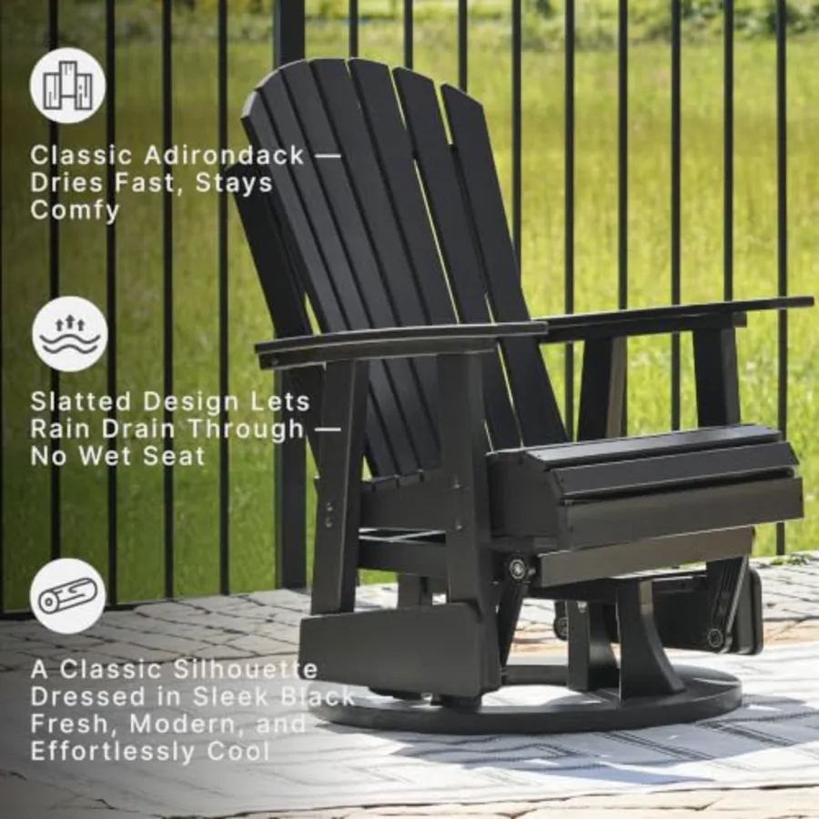 Hyland Wave Modern Outdoor Swivel Glider Chair view 4