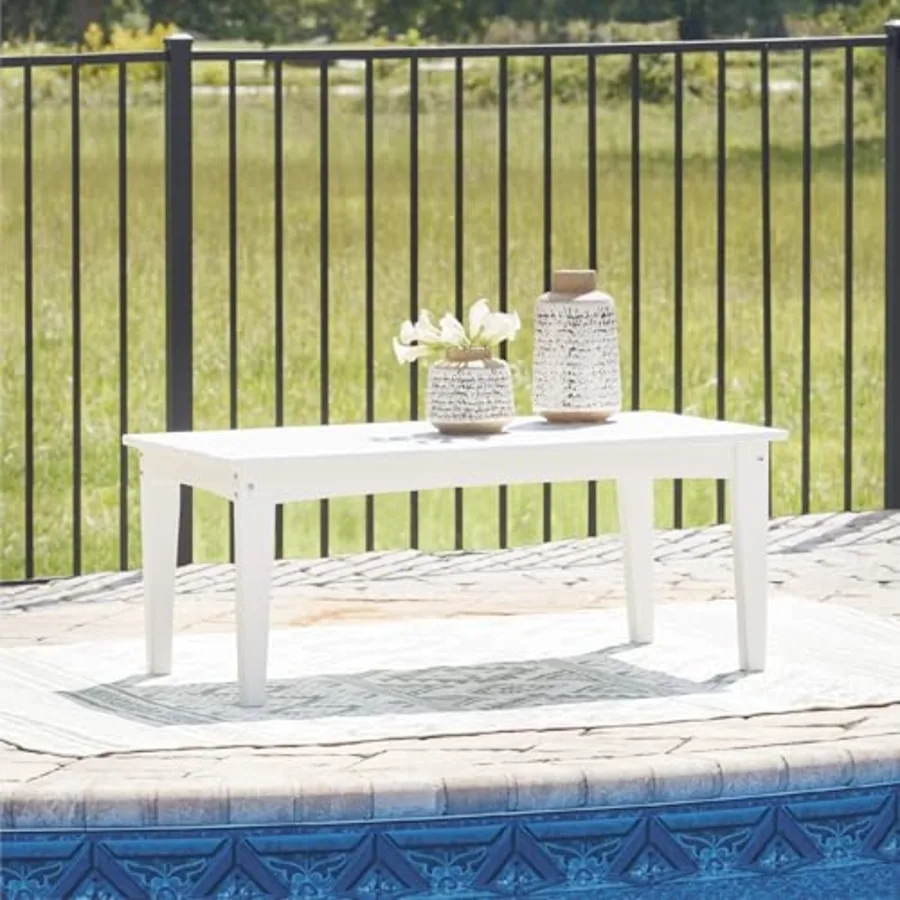 Hyland Wave Modern Weather Resistant HDPE Outdoor Coffee Table view 2
