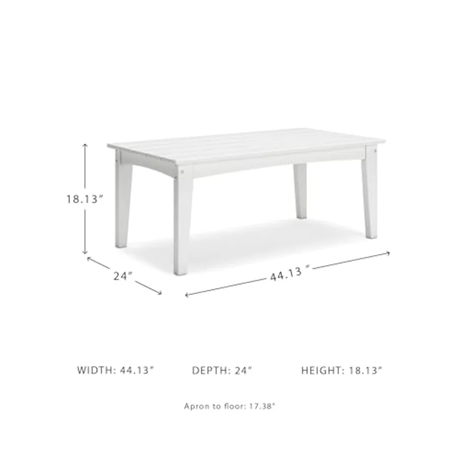 Hyland Wave Modern Weather Resistant HDPE Outdoor Coffee Table view 3