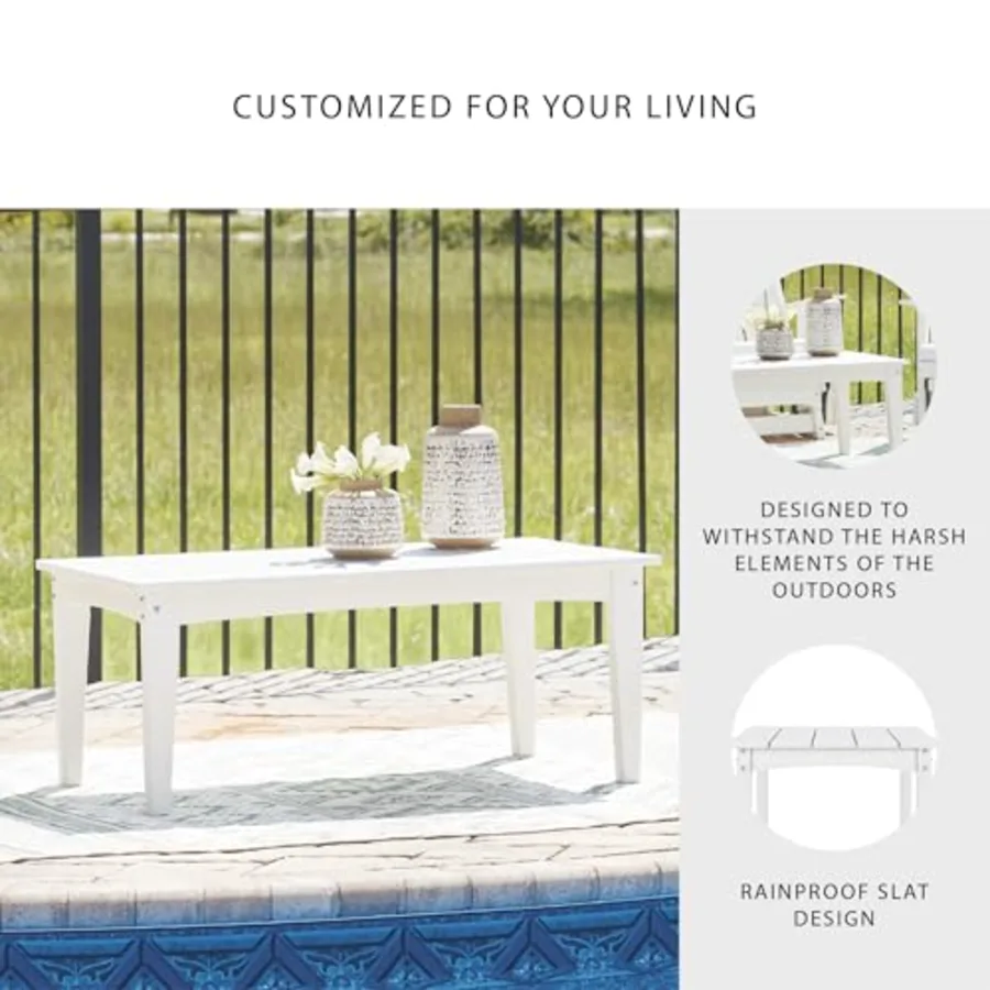 Hyland Wave Modern Weather Resistant HDPE Outdoor Coffee Table view 5