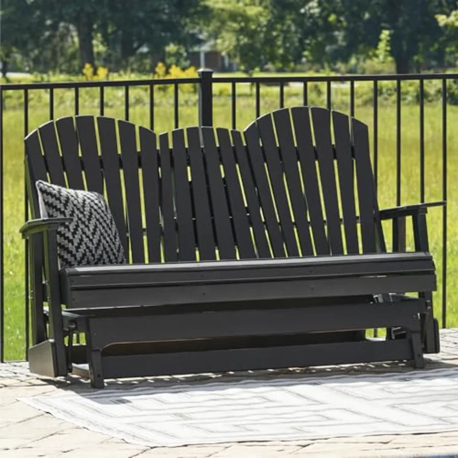 Hyland Wave Modern Weather Resistant HDPE Outdoor Glider view 2