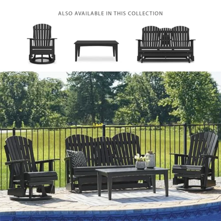 Hyland Wave Modern Weather Resistant HDPE Outdoor Glider view 5