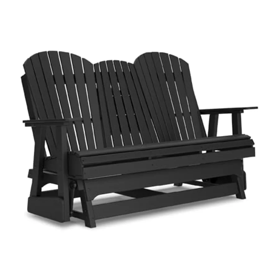 Hyland Wave Modern Weather Resistant HDPE Outdoor Glider