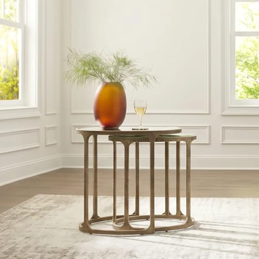Irmaleigh Mirrored Nesting Accent Table Set of 2 view 2