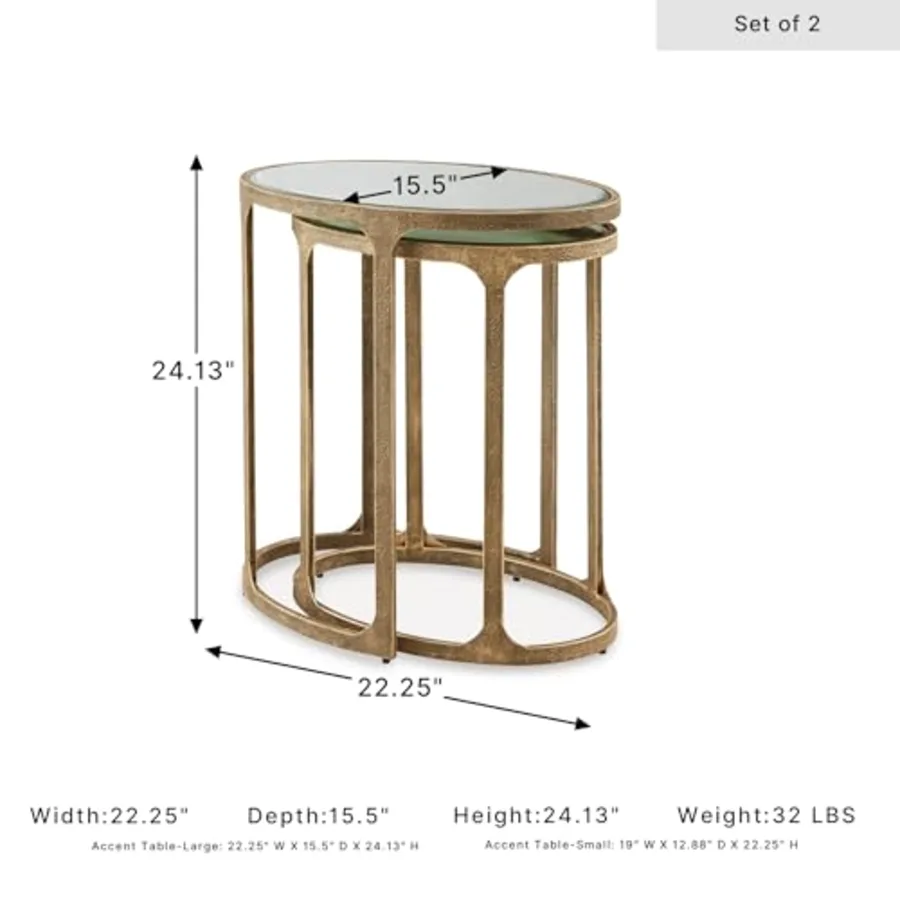 Irmaleigh Mirrored Nesting Accent Table Set of 2 view 3