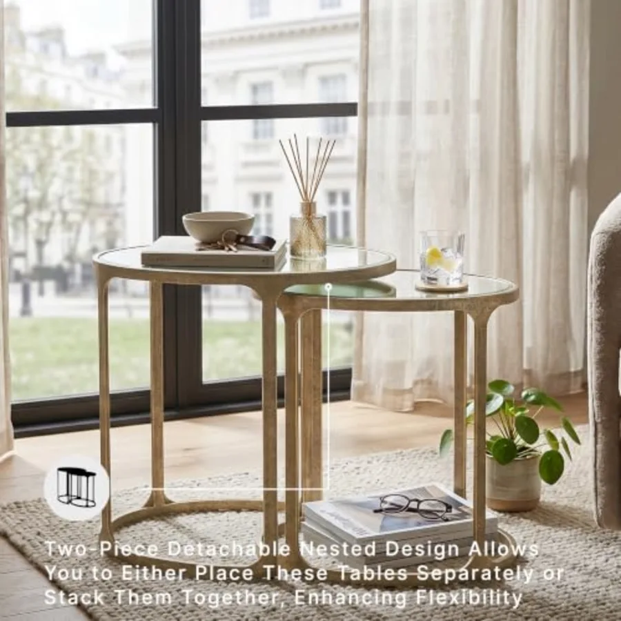 Irmaleigh Mirrored Nesting Accent Table Set of 2 view 5