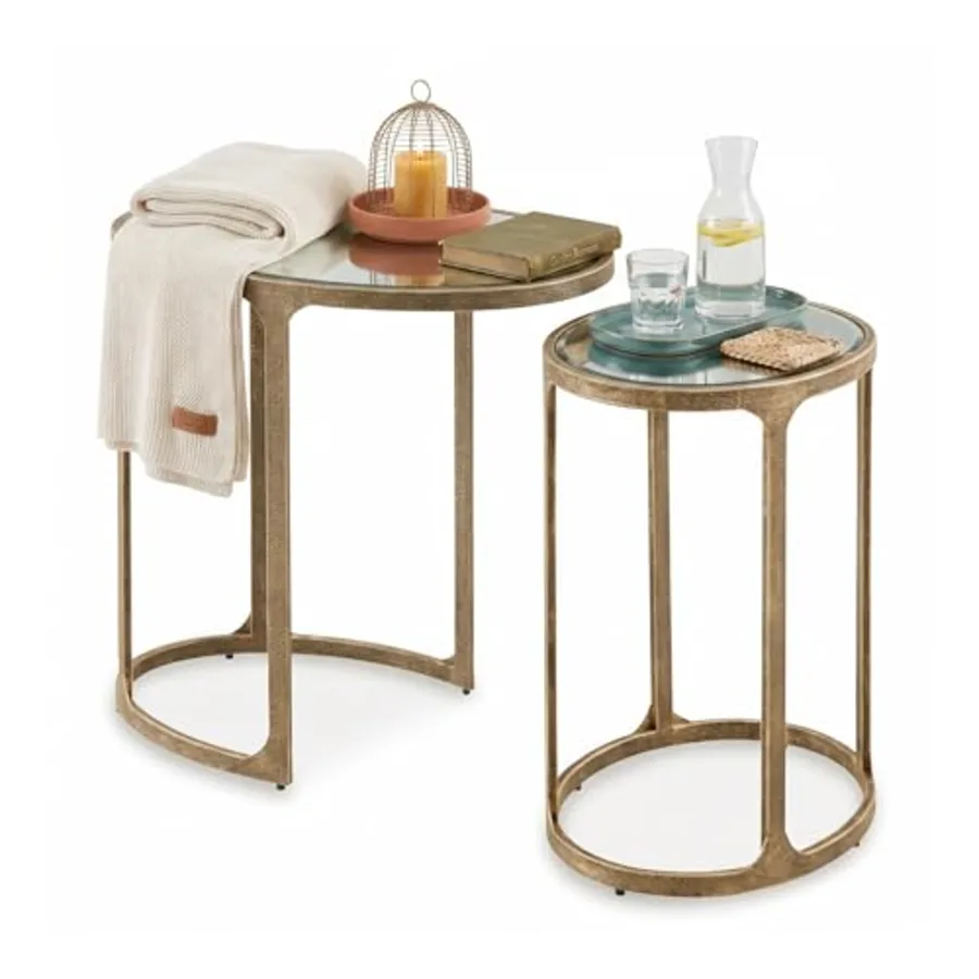Irmaleigh Mirrored Nesting Accent Table Set of 2