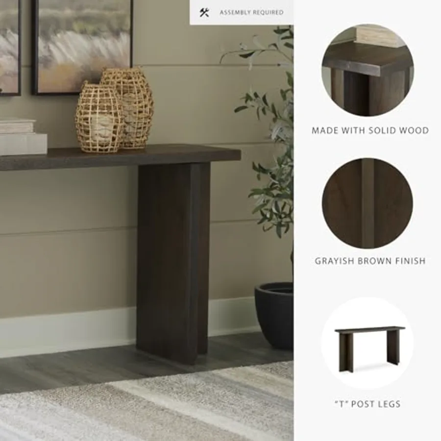 Jalenry Casual Console Sofa Table with “T” Post Legs view 4