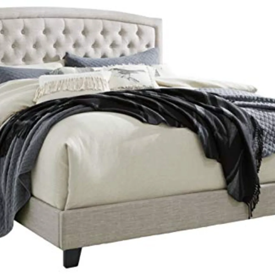 Jerary Farmhouse Button-Tufted Upholstered Platform Bed
